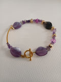 Bracelet Bohème Violet – Perles & Acier