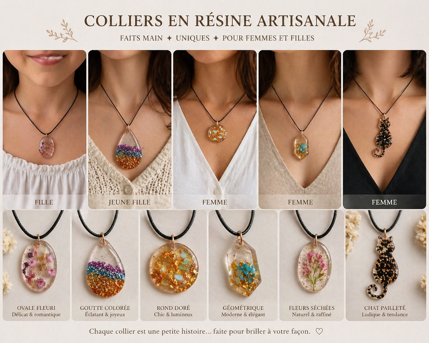 Collier en résine